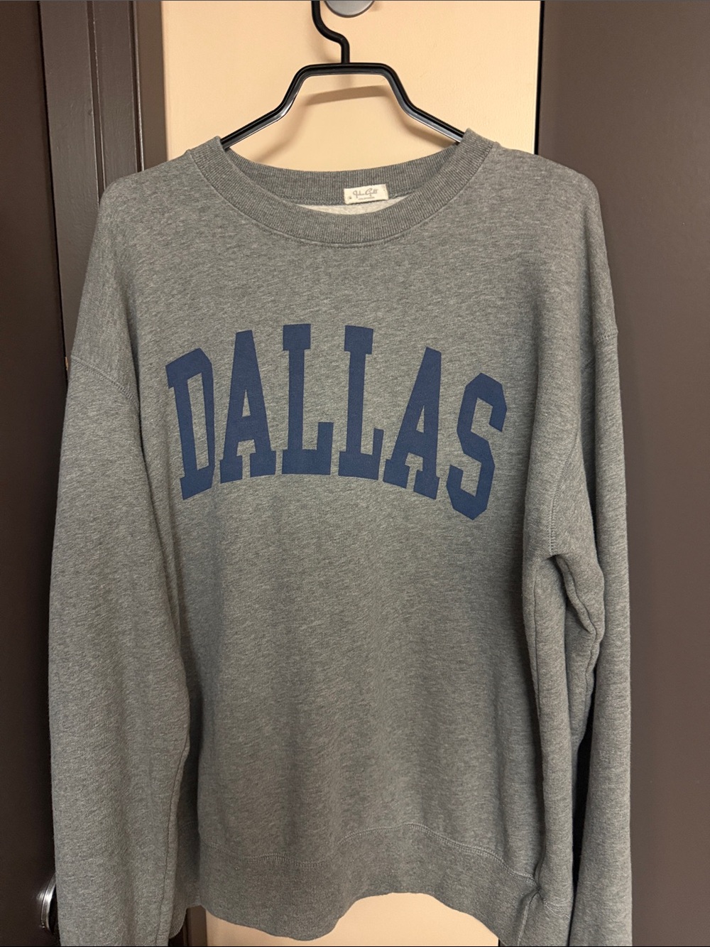 Dallas Crewneck Sweatshirt - Gray with Navy Lettering
